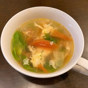 ササッと出来る☆プチトマト・レタスのかき玉スープ